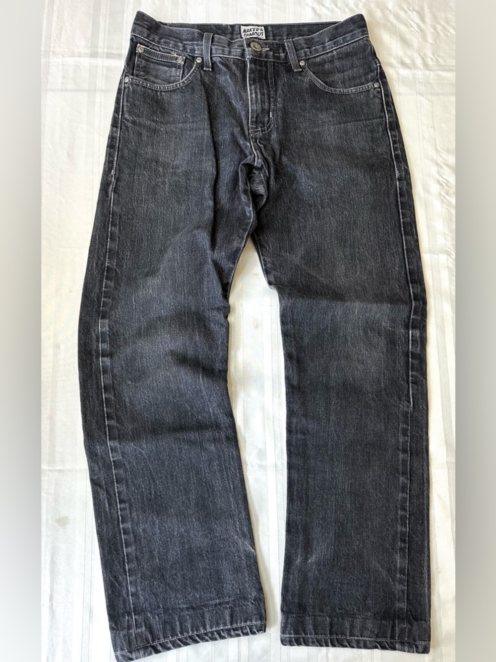 Naked & Famous Denim Straight-Leg Jeans in Faded Black